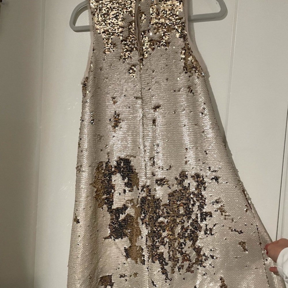 RACHEL ROY GOLD SEQUIN SWING DRESS   NWT - Picture 4 of 9